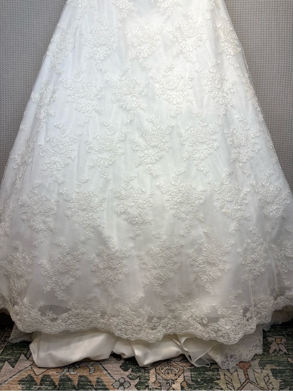 NWT Mori Lee Model 1913 A-Line Wedding Dress Sz 20- Ivory Silver Beading Lace - Picture 2 of 16